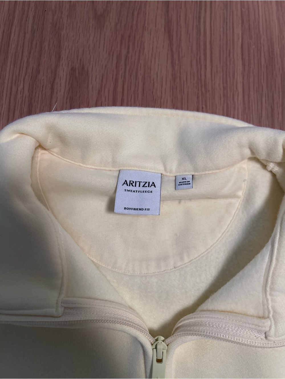 Aritzia Cozy Sweatfleece Boyfriend 1/2 Zip - Lemonade Yellow Size XL NWOT - Picture 9 of 9